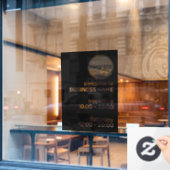 AUTOCOLLANT POUR FENÊTRE AFFAIRES PROFESSIONNELLES PROPRE LOGO SIGNER HEURE (Fenêtre de café)