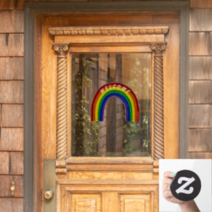Autocollant Pour Fenêtre Affiche de bienvenue arc-en-ciel