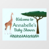 Autocollant Pour Fenêtre Affiche de bienvenue Baby shower Giraffe (Feuille)