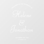 Autocollant Pour Fenêtre Affiche de bienvenue de mariage moderne élégante (Feuille)