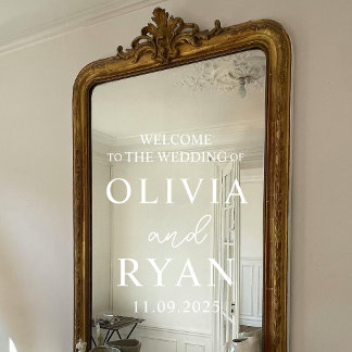 Autocollant Pour Fenêtre Affiche de bienvenue mariage Vinyl Decal, Mariage