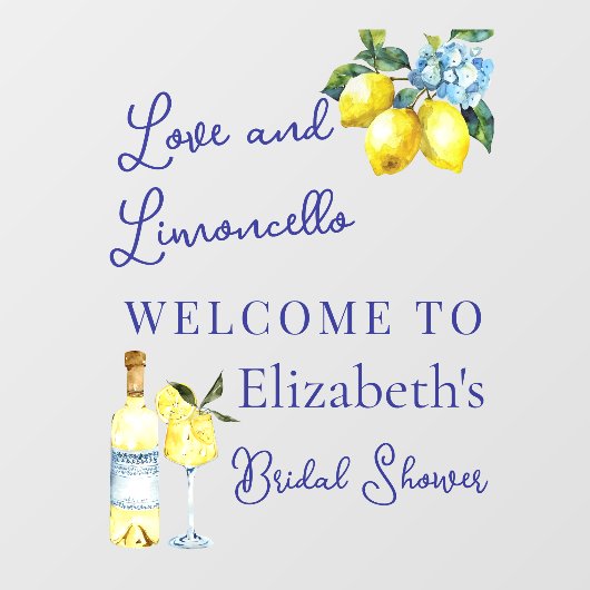 Autocollant Pour Fenêtre Affiche de bienvenue miroir Fête des mariées citro (Feuille)