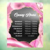 Autocollant Pour Fenêtre Agate rose Huile noire Heures d'ouverture Clôture  (Feuille 3)