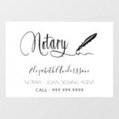 Autocollant Pour Fenêtre Agent de signature de prêt notarial noir (Feuille)
