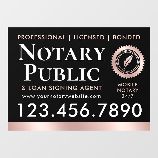 Autocollant Pour Fenêtre Agent de signature de prêt public notaire Rose noi (Feuille)