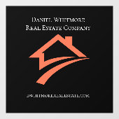 Autocollant Pour Fenêtre Agent immobilier noir élégant et unique (Feuille)