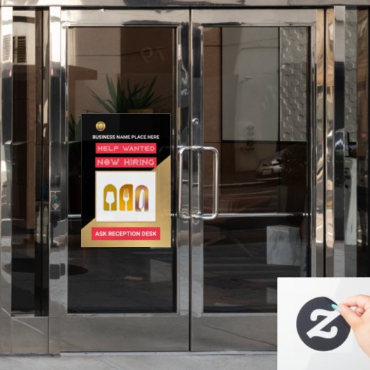 Autocollant Pour Fenêtre Aide Recherché maintenant l'embauche Appliquer Log (Porte de bureau)