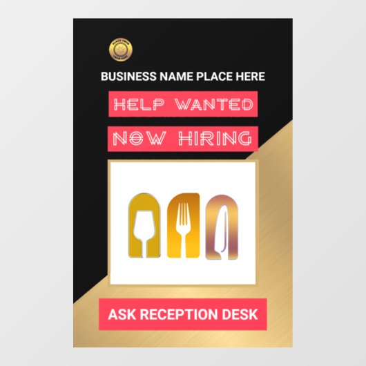 Autocollant Pour Fenêtre Aide Recherché maintenant l'embauche Appliquer Log (Feuille)