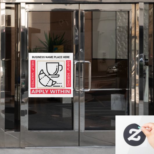 Autocollant Pour Fenêtre Aide Recherché maintenant l'embauche Appliquer per (Porte de bureau)