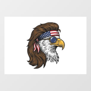 Autocollant Pour Fenêtre Aigle patriotique mullet gravure vintage vecteur D