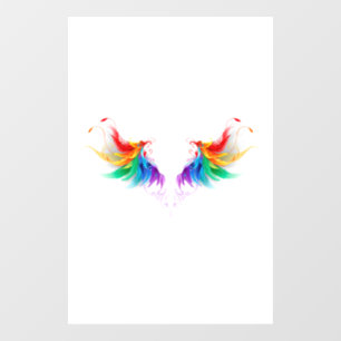 Autocollant Pour Fenêtre Ailes fluffy arc-en-ciel