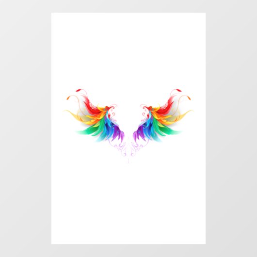 Autocollant Pour Fenêtre Ailes fluffy arc-en-ciel (Feuille)