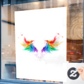 Autocollant Pour Fenêtre Ailes fluffy arc-en-ciel (Fenêtre de café)