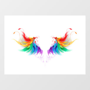 Autocollant Pour Fenêtre Ailes fluffy arc-en-ciel