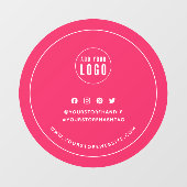 Autocollant Pour Fenêtre Ajouter le logo Social Media Blanc Bordure Couleur (Feuille)