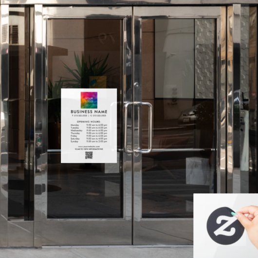 Autocollant Pour Fenêtre Ajouter Logo Code QR Numéro de téléphone Numériser (Porte de bureau)