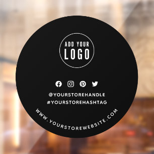 Autocollant Pour Fenêtre Ajouter un logo Social Media Editable Arrière - pl