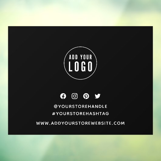 Autocollant Pour Fenêtre Ajouter un logo Social Media Editable Arrière - pl (Feuille 3)