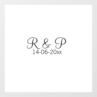 Autocollant Pour Fenêtre Ajouter un nom de couple monogramme ajouter date a