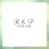 Autocollant Pour Fenêtre Ajouter un nom de couple monogramme ajouter date a (Feuille 3)