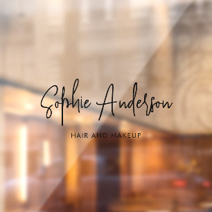 Autocollant Pour Fenêtre Ajouter un nom de marque Trendy Modern Script coul