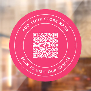 Autocollant Pour Fenêtre Ajouter un nom et un code QR de site web avec coul