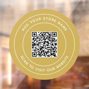 Autocollant Pour Fenêtre Ajouter un nom et votre site Web QR Code Couleur p