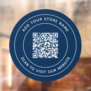 Autocollant Pour Fenêtre Ajouter un nom et votre site Web QR Code Couleur p