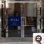 Autocollant Pour Fenêtre Ajouter un nom Script moderne médias sociaux coule (Porte de bureau)