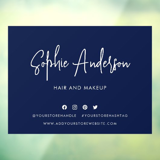 Autocollant Pour Fenêtre Ajouter un nom Script moderne médias sociaux coule (Feuille 3)