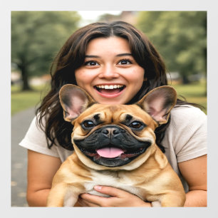 Autocollant Pour Fenêtre Ajouter une photo de Bouledogue Français Personnal
