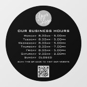 Autocollant Pour Fenêtre Ajouter votre logo Code QR Heures d'ouverture d'en (Feuille)