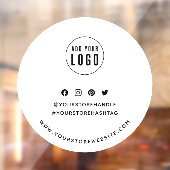 Autocollant Pour Fenêtre Ajouter votre logo Round Social Media Branding (Feuille 2)