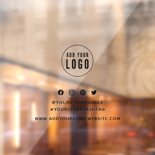 Autocollant Pour Fenêtre Ajouter votre logo Social Media Branding Marketing (Feuille 2)