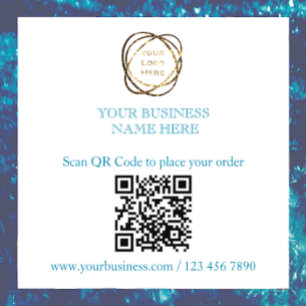 Autocollant Pour Fenêtre Ajoutez votre code QR promotionnel Entreprise Teal