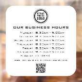 Autocollant Pour Fenêtre Ajoutez votre texte de logo Code QR Heures d'ouver (Feuille 2)