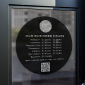 Autocollant Pour Fenêtre Ajoutez votre texte de logo Code QR Heures d'ouver