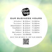 Autocollant Pour Fenêtre Ajoutez votre texte de logo Code QR Heures d'ouver (Feuille 3)