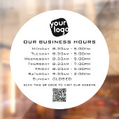 Autocollant Pour Fenêtre Ajoutez votre texte de logo Code QR Heures d'ouver (Feuille 2)