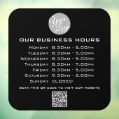 Autocollant Pour Fenêtre Ajoutez votre texte de logo Code QR Heures d'ouver (Feuille 3)