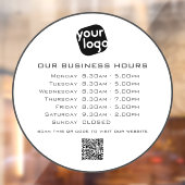 Autocollant Pour Fenêtre Ajoutez votre texte de logo Code QR Heures d'ouver (Feuille 2)