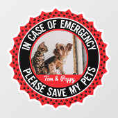 Autocollant Pour Fenêtre Alerte de sécurité pour animaux domestiques multip (Feuille)