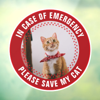 Autocollant Pour Fenêtre Alerte de sécurité pour animaux Photo de chat pers