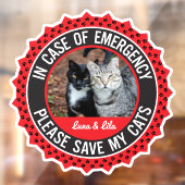 Autocollant Pour Fenêtre Alerte de sécurité pour chats multiples Premier ré (Feuille 2)