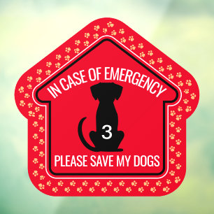 Autocollant Pour Fenêtre Alerte de sécurité pour mes chiens, alerte personn