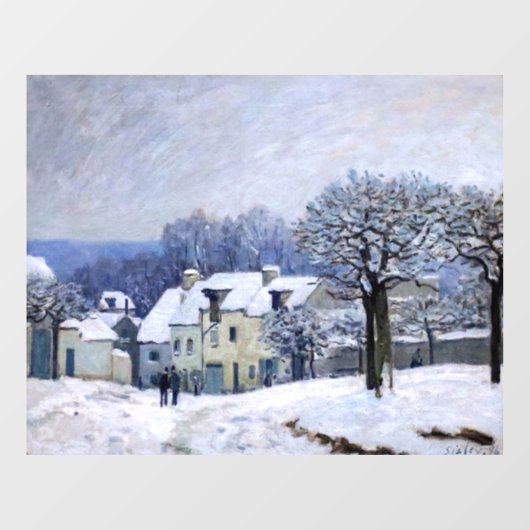 Autocollant Pour Fenêtre Alfred Sisley - Place Chenil à Marly, Effet Neige (Feuille)