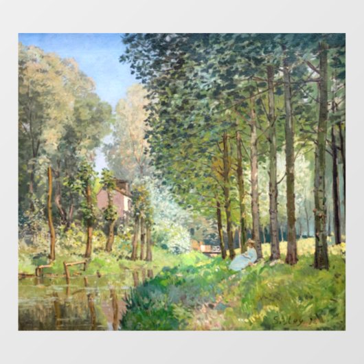 Autocollant Pour Fenêtre Alfred Sisley - Reposez le long du ruisseau (Feuille)