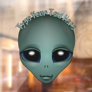 Autocollant Pour Fenêtre Alien Décal personnalisé Cute Alien Gris Clôture d