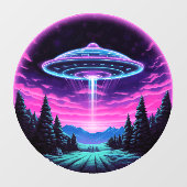 Autocollant Pour Fenêtre Alien vaisseau spatial rétro futuriste (Feuille)