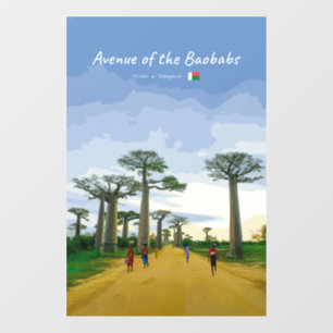 Autocollant Pour Fenêtre Allée des Baobabs, Madagascar - Paysage